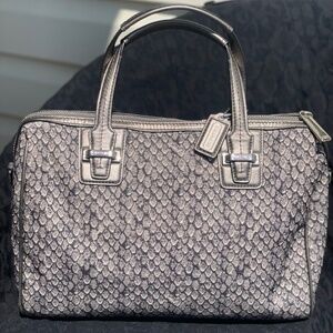 COACH Cross Body Satchel (Taylor) in Fun Snake Print in Gunmetal